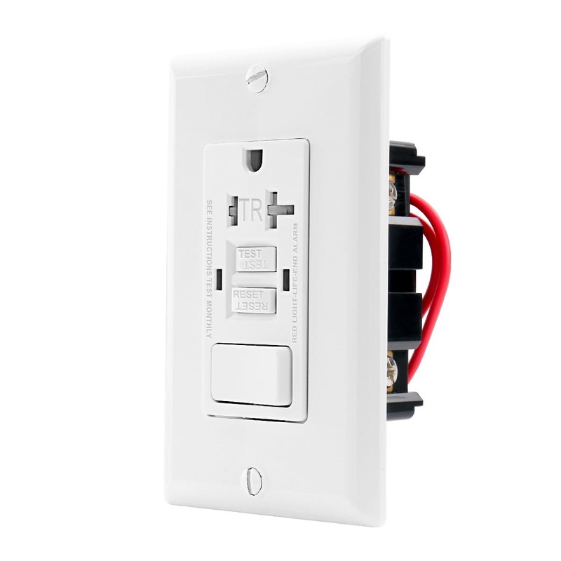 Baomain 2PCS GFCI Outlet with Switch, 20A 125VAC 60Hz, Tamper