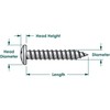 100 Qty #6 x 1/2" Zinc Phillips Pan Head Wood