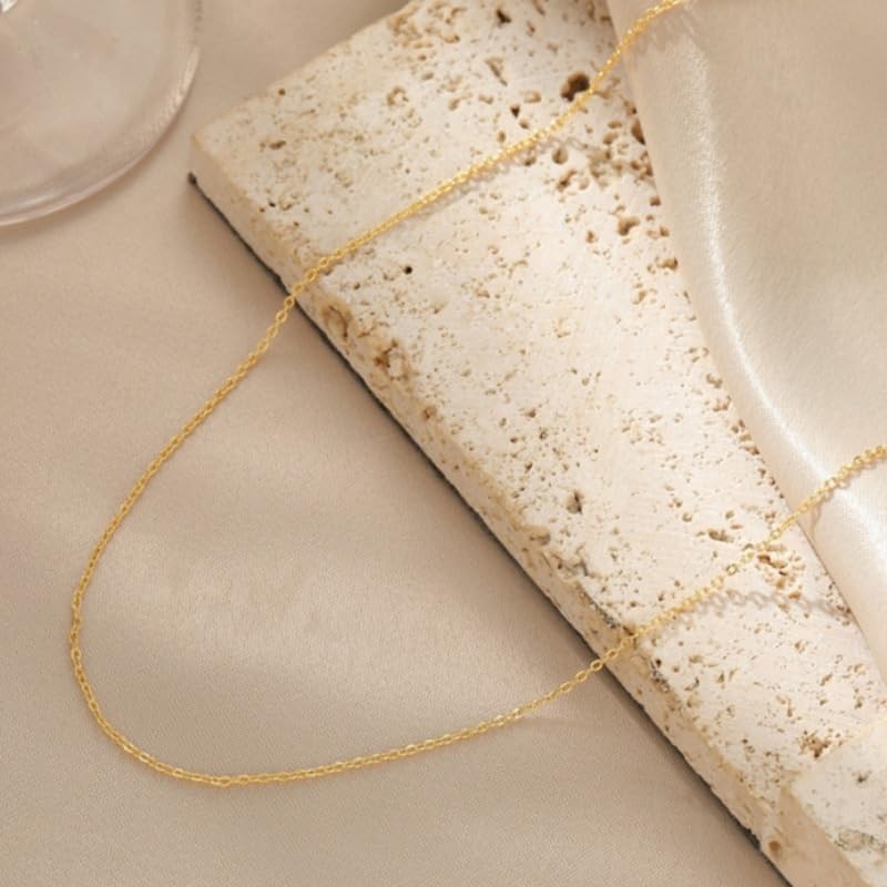 QREEMUU 14K Yellow Gold Rope Chain Pendant Necklace - Select