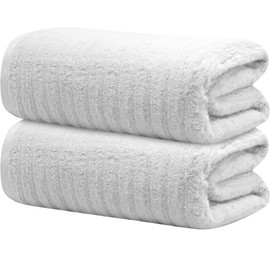 Towelogy Bamboo Bath Towels 70x120cm Quick-Drying Ideal for Adults, Gym & Travel OEKO-TEX Certified Also Perfect as Kids Bath Sheet (2, Snowy)