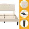 VECELO Queen Size Bed Frame Upholstered Platform with Tufted Adjustable