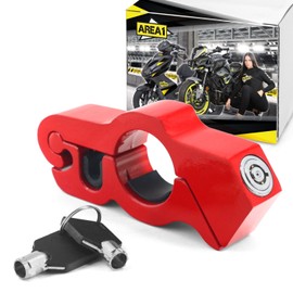 Area1 Scooter Motorcycle Brake Lever Lock Red CNC with 2 Keys Anti-Theft Anti-Theft Alternative to Disc Lock