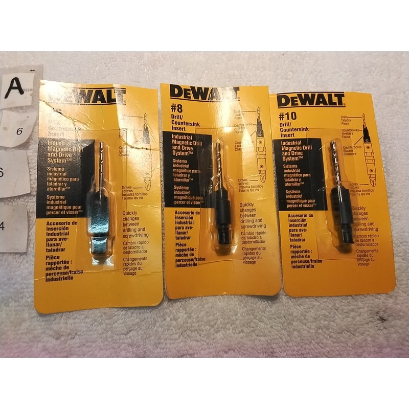 DEWALT 3pc DEWALT #6-#8-#10 DRILL COUNTERSINK INSERT REPLACEMENT FOR" INDUSTRIAL...