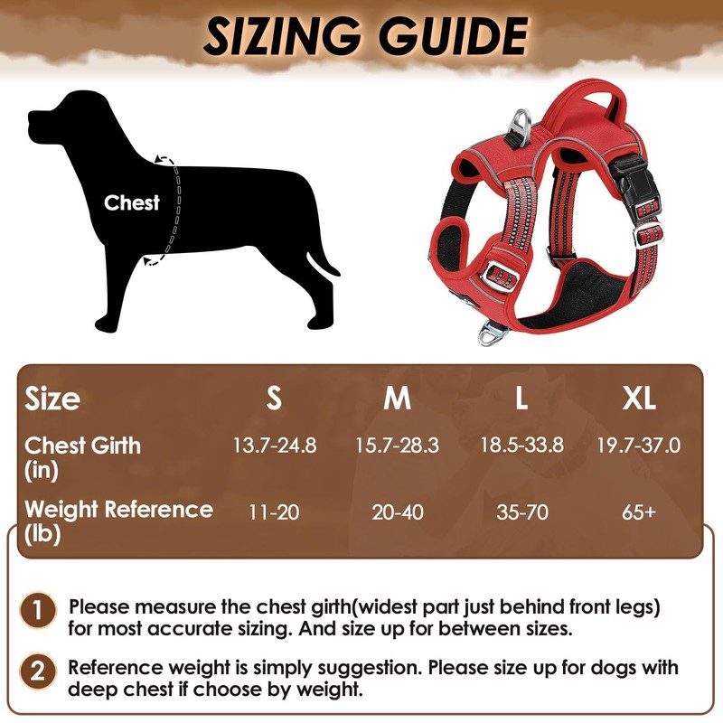SlowTon No Pull Dog Harness, Heavy Duty No Choke Pet