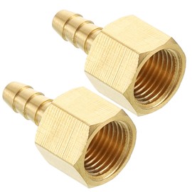 Kozelo Pack of 2 Brass Hose Barb Fittings Adapter Connector 3/16" Hose Barb to 1/8" NPT Female Fittings for Home Machines, Massage Bathtubs, and Irrigation Systems