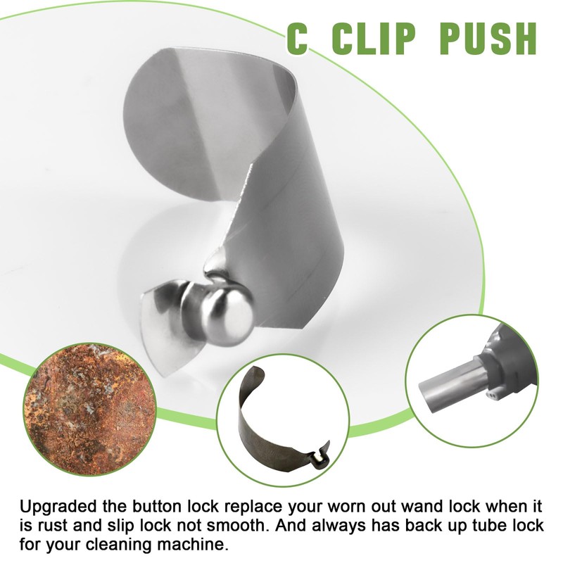 Replacement for Rainbow Vacuum Cleaner C-Clip Push Button Locks for