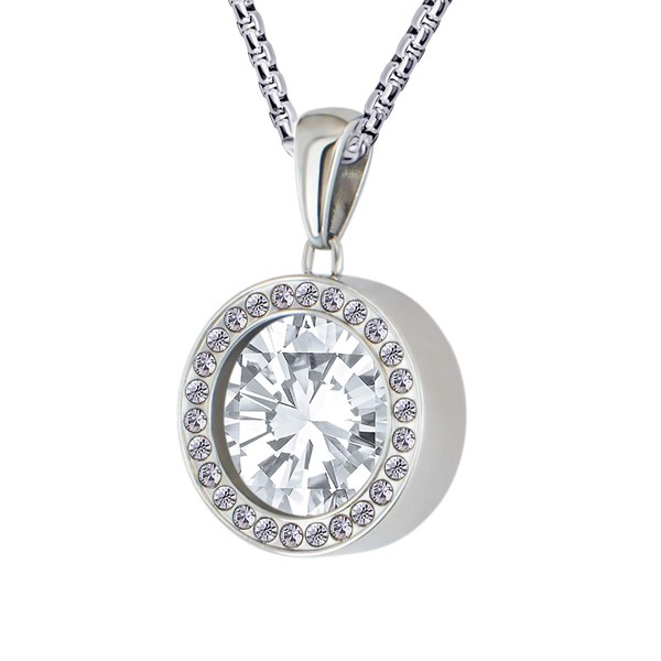 Quiges Silver Pendant Stainless Steel 12 mm Mini Coin Holder