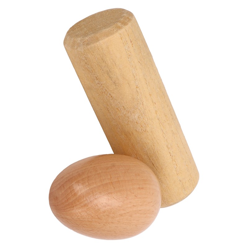 2PCS Wood Egg Shaker Natural Safe Musical Hand Percussion Instrument