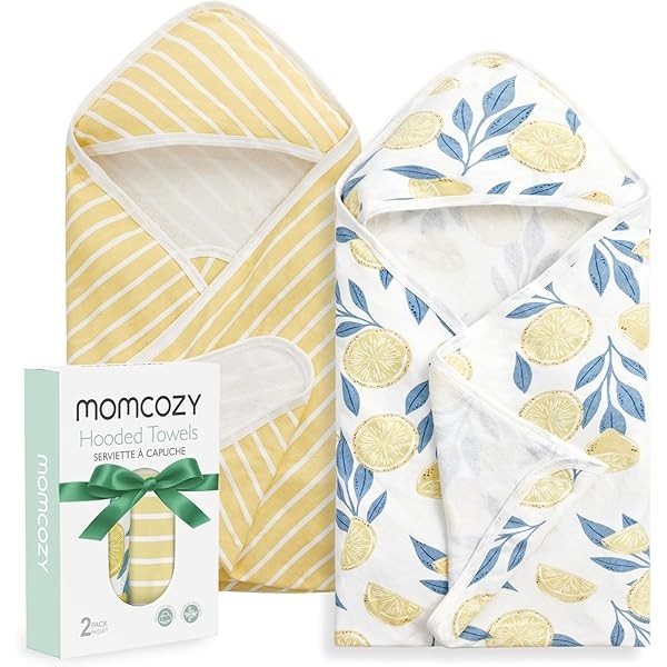 Momcozy Baby Hooded Towel, 2 Pack Baby Towel Set, Super