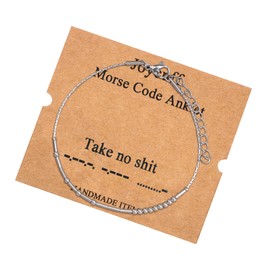 JoycuFF Motivational Morse Code Anklets for Women Inspirational Encouragement Christmas Birthday Graduation Gifts for Her Friends Daughter Wife Girlfriend Secret Message Jewelry