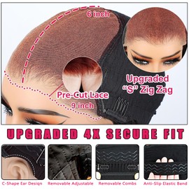 DliliBoon 9X6 Auburn Colored Human Hair Lace Front Wig for Black Women Pre Cut Reddish Brown Lace Front Wigs Human Hair 9x6 Body Wave Lace Frontal Reddish Brown Wig 180% Density (20inch)