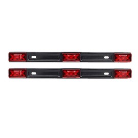 Partsam 2Pcs Truck Trailer ID Light Bar 3-lamp 9 LED [IP67 Submersible] Motorcycle Utility Marine Boat Trailers Identification Running Marker ID Rear Trailer Tail Light Bar