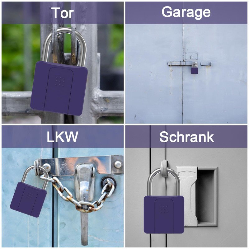 Padlock Fingerprint, Anweller Padlock, Lock with Key, Padlock Weatherproof, Fingerprint