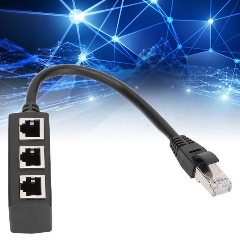 RJ45 Ethernet Adapter Cable Extension Function 1 to 3 Port