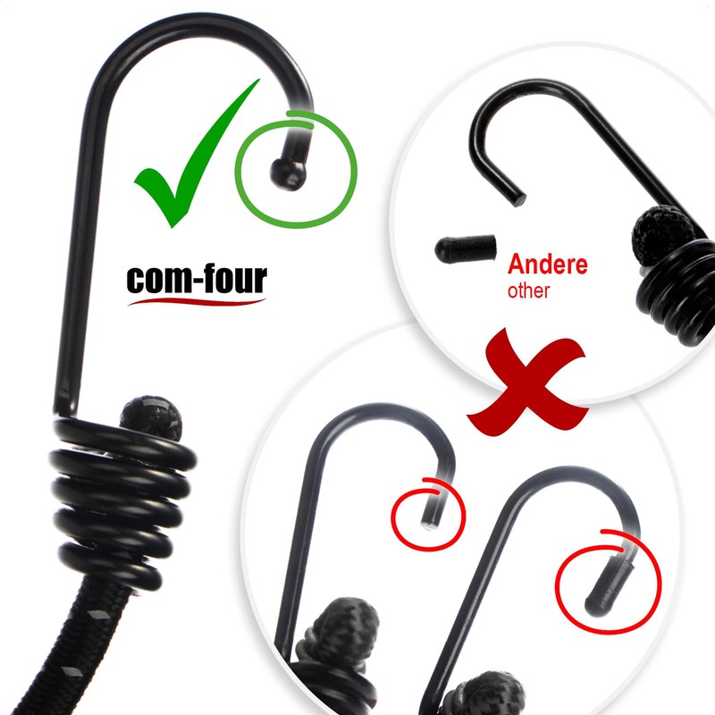 com-four® 2 x Travel Washing Line, 180-350 cm per Line,