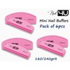 6Pcs Nail Buffers Half Moon Shape Double Sided 180/240 grit
