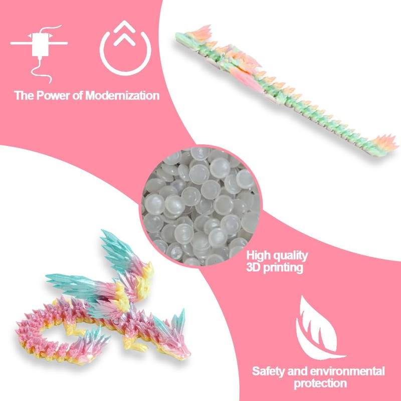KEQAR 3D Printed Dragon Miniature Toy Home Office Decoration Mysterious