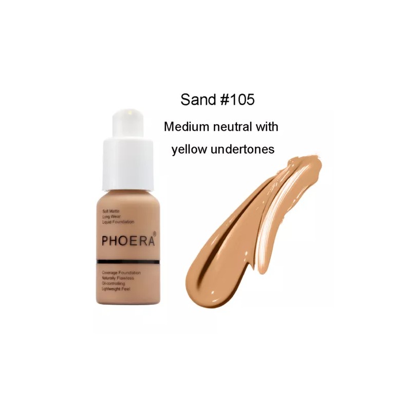 PHOERA® Soft Matte Full Coverage Liquid Foundation Concealer Longlasting Makeup