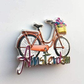 Amsterdam Holland Bicycle 3D Fridge Magnet Travel Souvenir Gift Collection Home Kitchen Decoration Magnetic Sticker Netherlands Refrigerator Magnet A Charming Dutch Souvenir