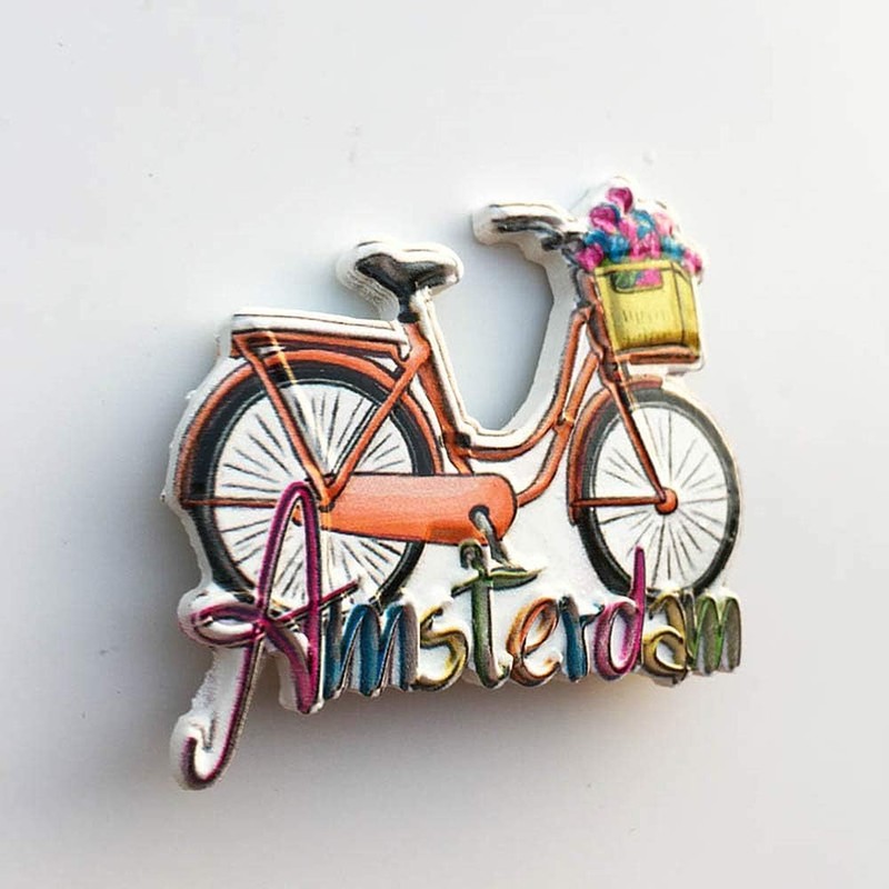 Amsterdam Holland Bicycle 3D Fridge Magnet Travel Souvenir Gift Collection