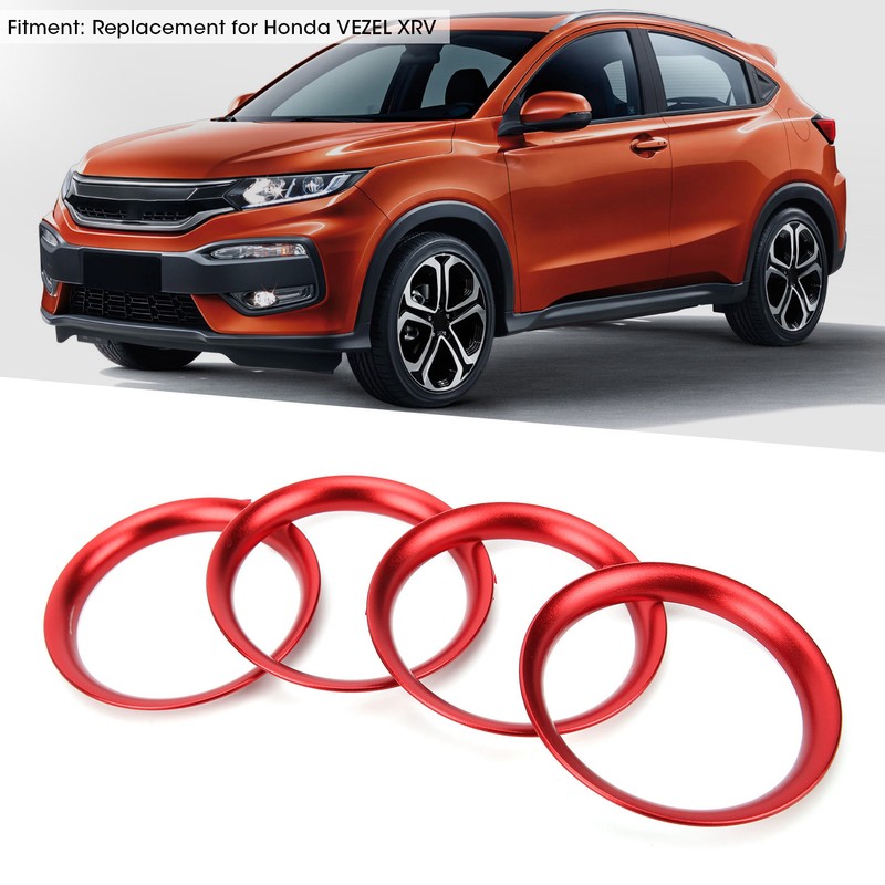 4pcs Air Vent Outlet Rings Cover Trim Red Decoration Replacement