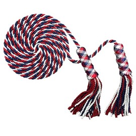 FRF FLAG American Tricolor Braided Tassel Flag Cord 108 Inch, Tricolor Braided Cord Tassel for Indoor Flagpole Displa