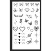 Sheet of 38 Mixed Hypoallergenic Temporary Temporary Tattoos, Roses, Stars,
