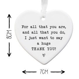 Ceramic Thank You Keepsake Gift Sentimental Gift For Best Friend | Mentor | Family | Female Gift For Her | Friendship Present | Thank You Quote | Sentimental Quote