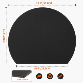 Onlyfire TPU Flexible Chopping Board, Kitchen Board, Chopping Board 35.2 x 29 cm, Breakfast Board, Round Chopping Board, Meat, Black