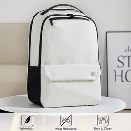 Hanke Carry on Backpack Toiletry Travel Laptop Backpack for Men & Women, Durable Rucksack Weekender Bag Daypack(Salt White)