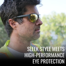 Bullhead Safety Lionfish Glasses, Anti-Fog, Scratch Resistant, Precision Lens with UV Protection, Comfortable and Lightweight, Ice Blue Mirror Lens and Matte White Full-Frame, One Size