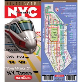VanDam, Inc. StreetSmart NYC Transit Map by VanDam-Laminated pocket size Transit map w/ subway, bus, ferry and train lines plus attractions in the Five Boros of ... Staten Island, 2024 Edition Map C Folded Map