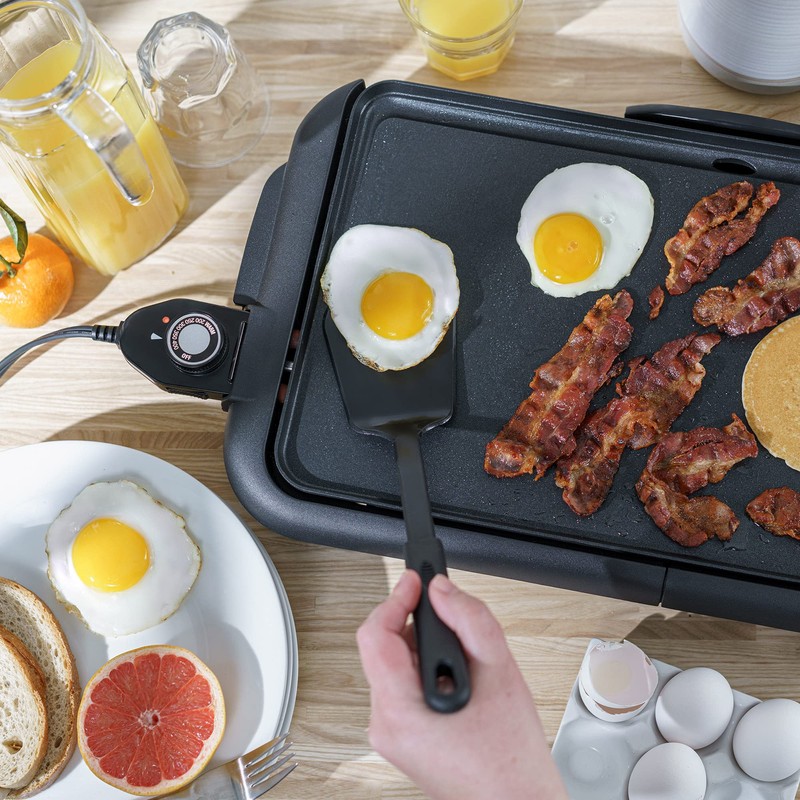 bella Electric Griddle with Warming Tray - Smokeless Indoor Grill,