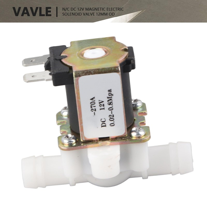 DC 12 V OD 12 mm Plastic Electromagnetic Valve Water