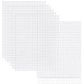 Phinus 7 Pieces 7 Count Plastic Canvas,10.5" x 13.5" Plastic Canvas Sheets, Plastic Mesh, Plastic Mesh Sheet, Eye Mesh for Embroidery, Knit Crochet Projects, DIY Handicraft, Make Dividers