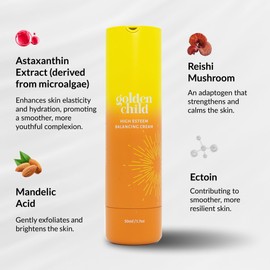 Goldem Child - High Esteem Balancing Cream - Lightweight Hydrating Face Cream for Sensitive, Dry Skin. Soothes Redness, Strengthens Skin Barrier. 50ml/1.7 oz