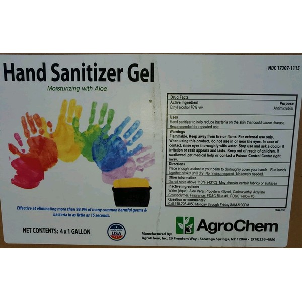 Agrochem 1 Gallon Hand Sanitizer Gel Moisturizing With Aloe