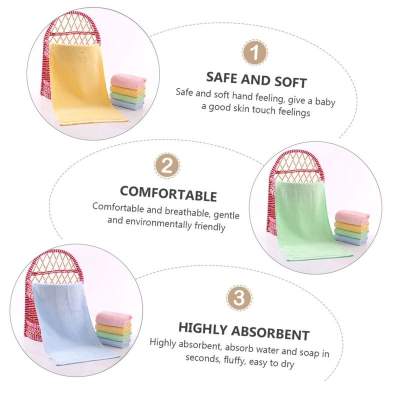 FRCOLOR 8Pcs Super Absorption Towels for Soft and Washable Washcloths