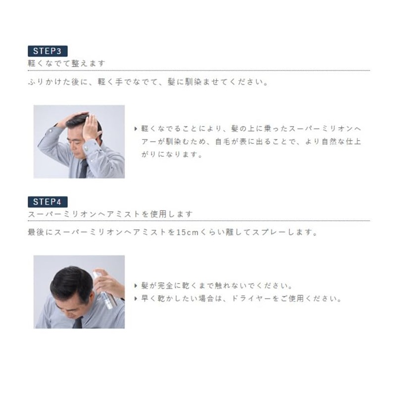 スーパーミリオンヘアー トライアルセット No.1 ブラック ＋ オリジナルロゴ入りシールつき