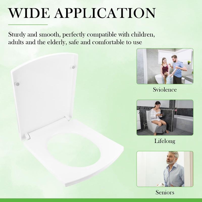 Quiet Close Toilet Seat - Multifunctional PP Material, Slow-Close Mechanism