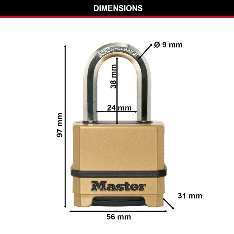 MASTER LOCK Heavy Duty Padlock, Security Level 9/10, Outdoor, Keyed,