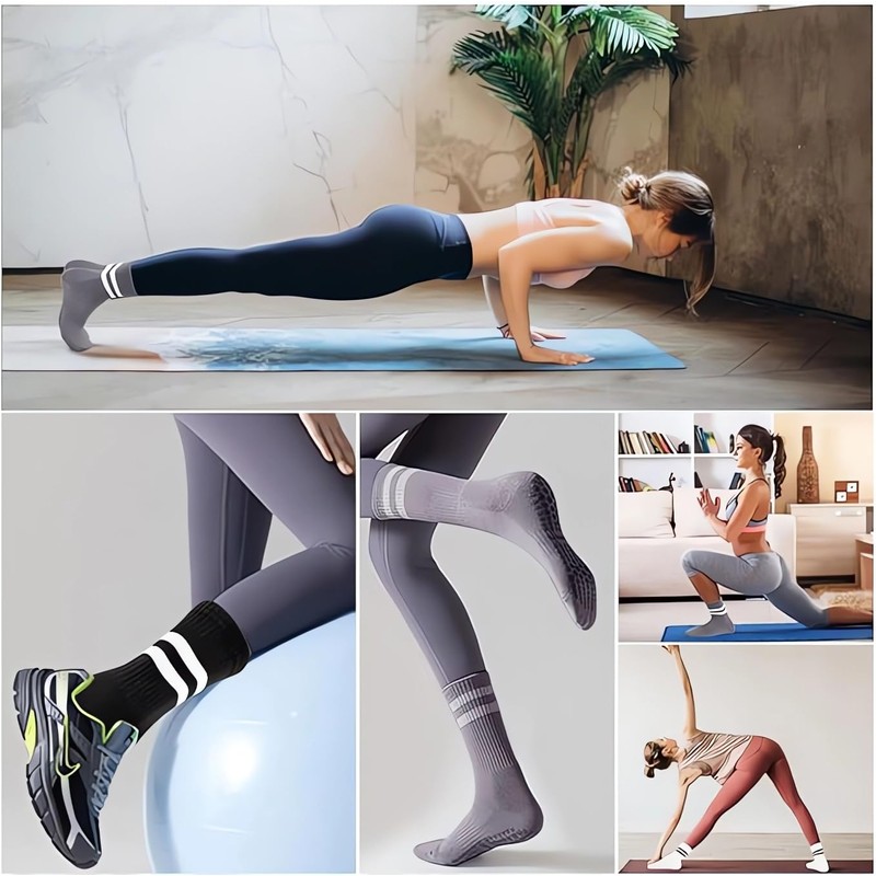 3pairs Women Yoga socks, Pilates socks,anti-slip particles with cushioning effect,silent