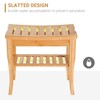 LJLB Versatile Wooden Shower Bench for Comfort and Storage, Natural