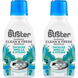 Buster Clean & Fresh Granules, 2 Pack - Tackle Smells and Stains for Clean and Fresh Plugholes, Drains, Dishwashers and Washing Machines - Fast Acting and Lasting Results