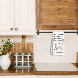HSIASHENG Funny Great Pyrenees Hand Towels for Kitchen Home Bathroom Decor, A Kitchen is Not Complete Without A Great Pyrenees Dish Towel, Dog Lovers Gift, 16×24 Inch