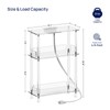 HMYHUM Acrylic Narrow Side Table with Charging Station, 7'' Width,