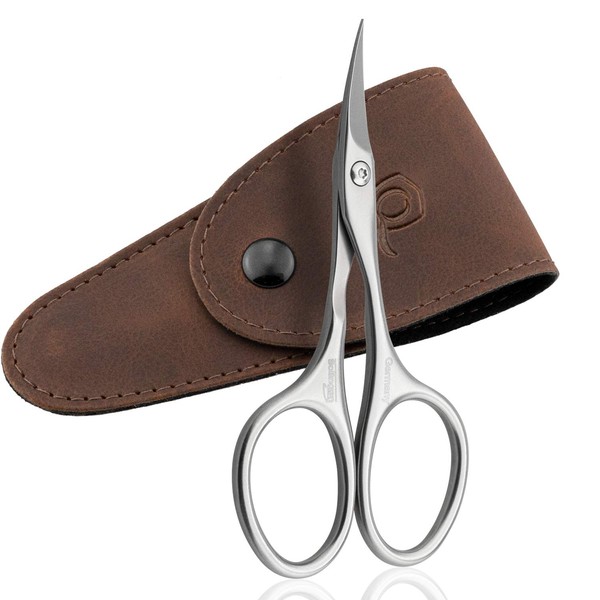 marQus INOX Cuticle Scissors extra fine curved Scissors extra sharp in handy case, Precision Scissors, Nail Scissors Germany - Pedicure Beauty Grooming Kit for Nail, Eyebrow, Eyelash, Dry Skin