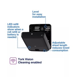 Tork 55 11 282 Elevation Matic Hand Towel Roll Dispenser Black NEW