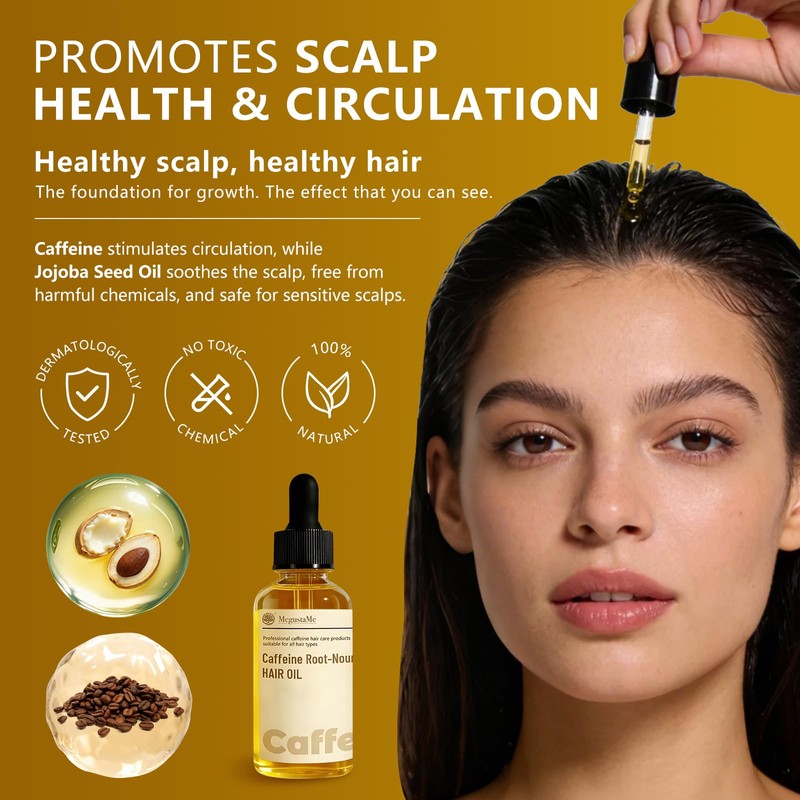 Caffeine Root-Nourishing Hair Oil - Block DHT, Activate Follicles, Extend