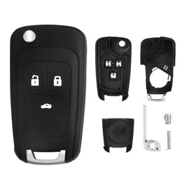 FT FUNTOR Replacement Key Fob for Vauxhall,3-Button Flip Folding Remote Control,Car Key Fob Case Compatible with Opel Astra/Insignia/Corsa/Zafira/Mokka/Adam (3 Buttons（1Pcs）)